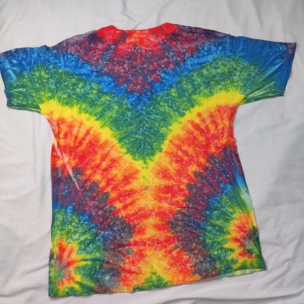 Bright Rainbow Tie Dye Tee Shirt T-shirt Florida Embroidery Sz Large - Picture 6 of 10